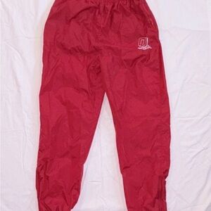 Genuine Stuff Collegiate Oklahoma Men's Red Track Pants 100% Nylon Drawstring L